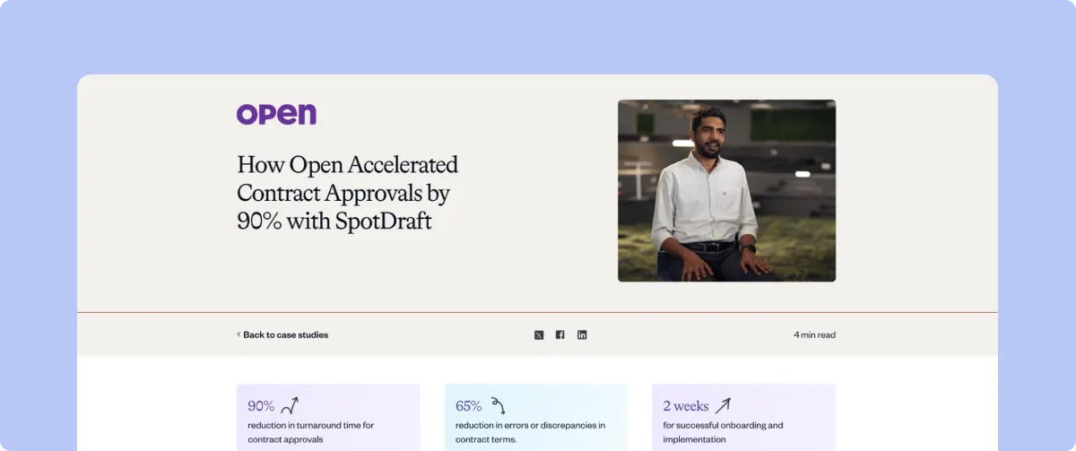 Open completed SpotDraft onboarding and implementation in two weeks