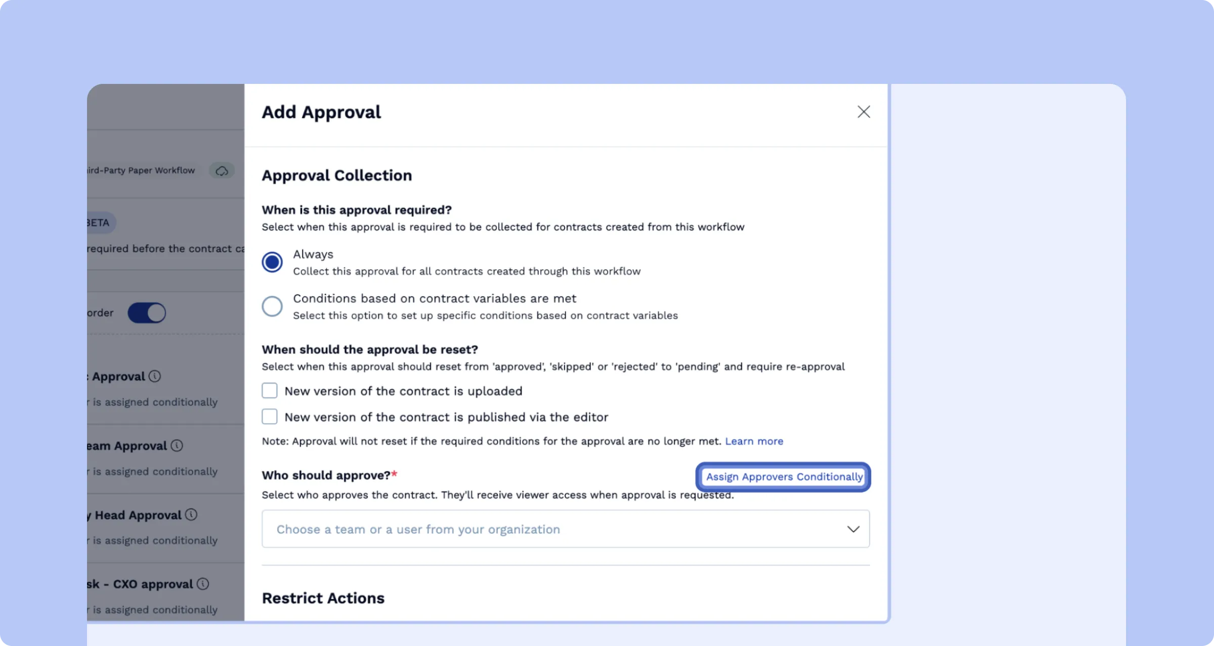  SpotDraft conditional approval workflow in Workflow Manager