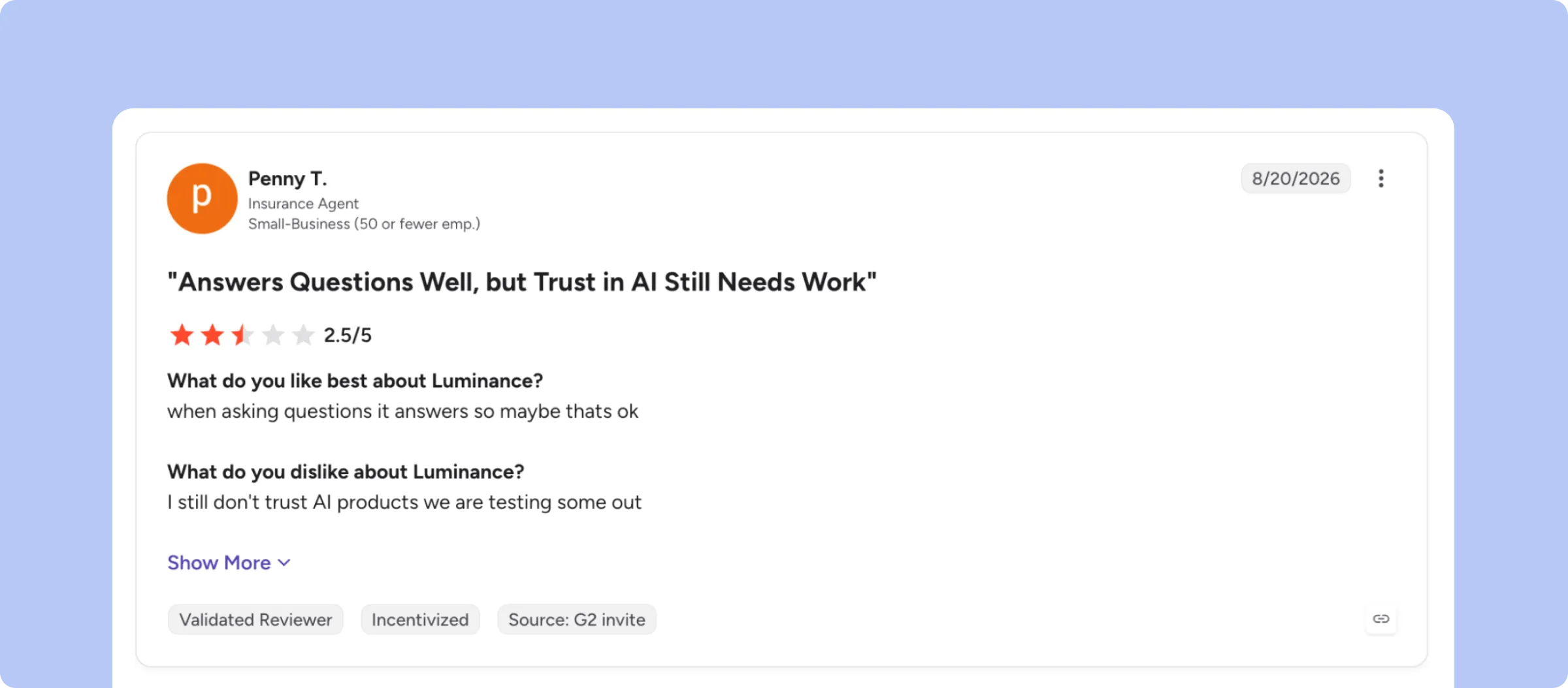 Customer feedback on verifying Luminance AI contract answers