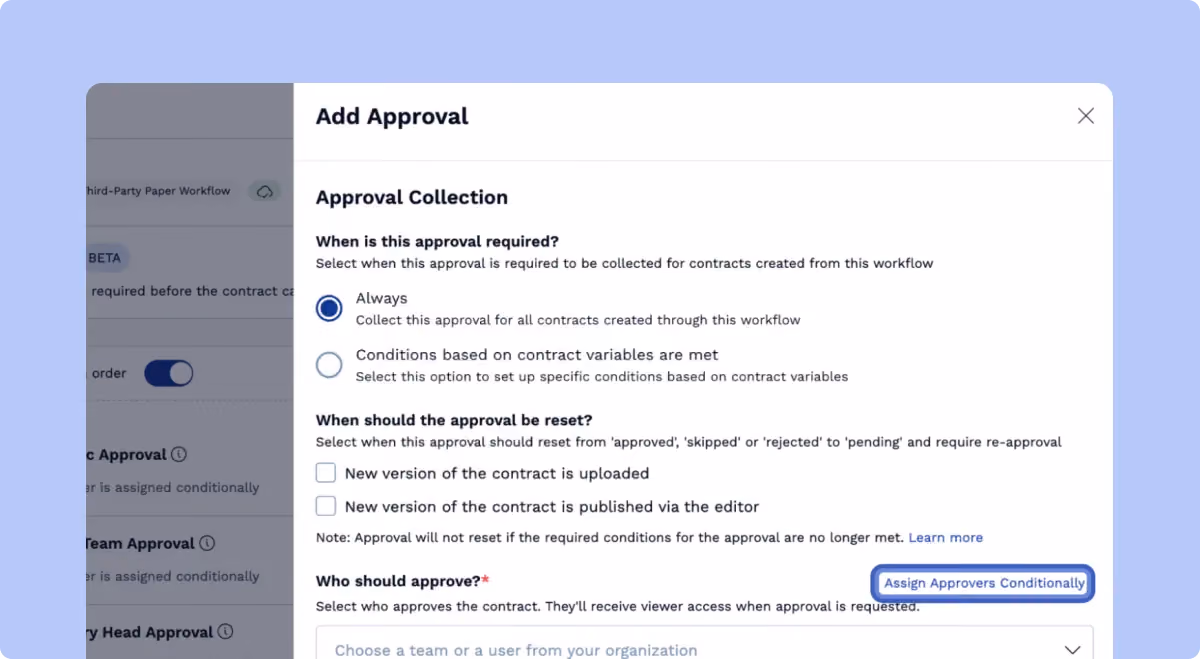 SpotDraft conditional contract approval workflow