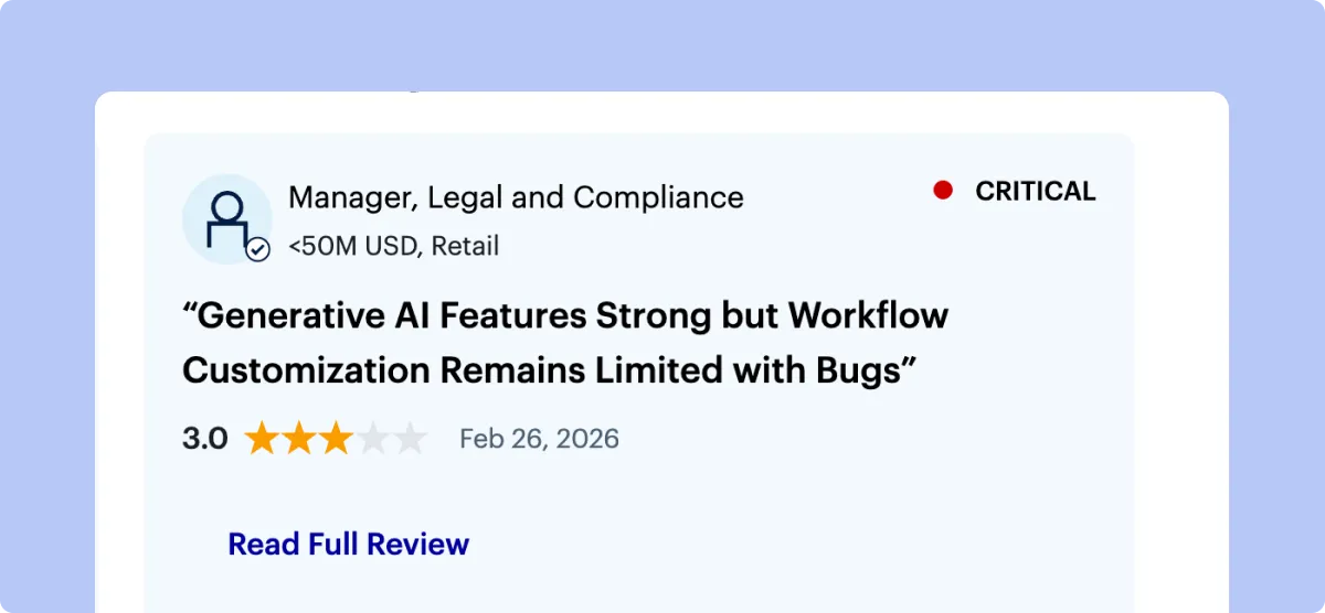 Workday CLM customer experience with workflow customization and AI training