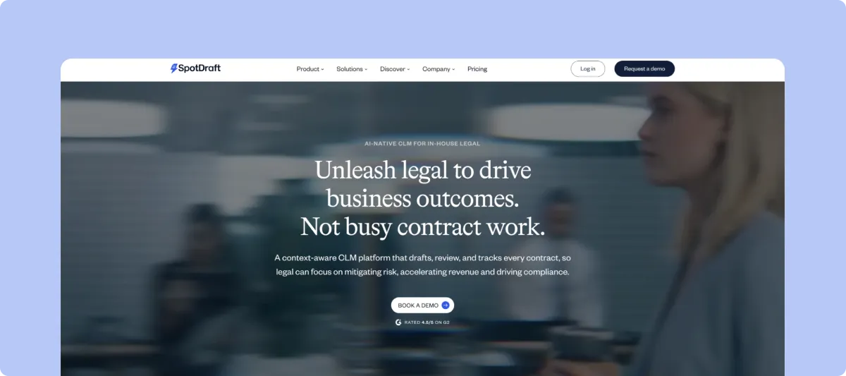 SpotDraft AI-powered contract lifecycle management platform for in-house legal teams