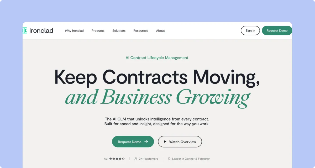 Ironclad AI contract lifecycle management platform for configurable contract workflows