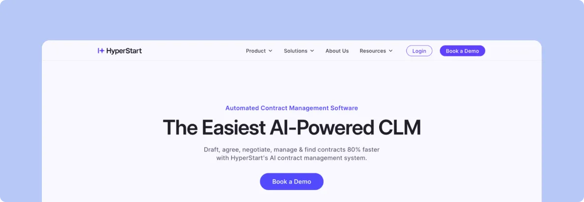 HyperStart AI-powered contract lifecycle management platform