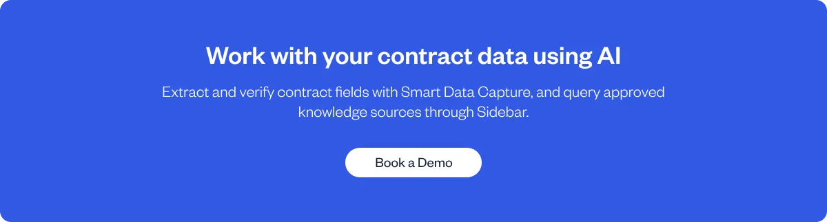 SpotDraft AI CLM banner featuring contract metadata extraction and source-grounded legal answers