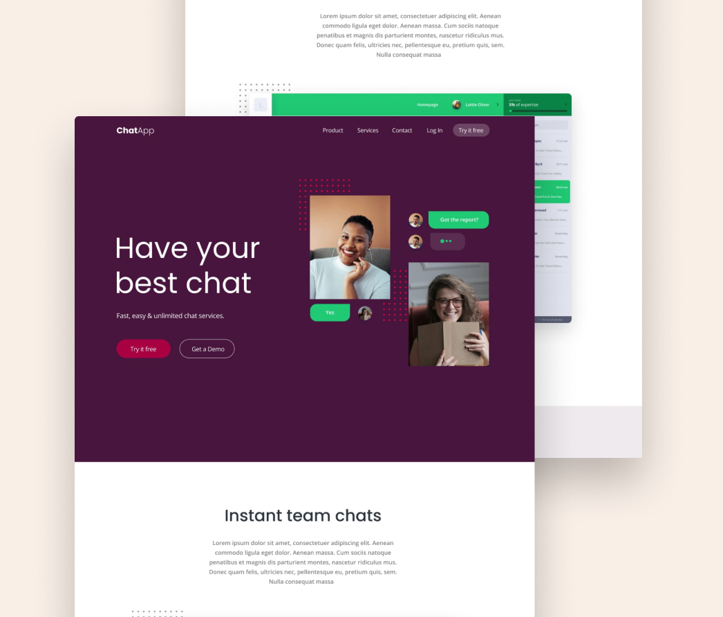 A mockup of a project