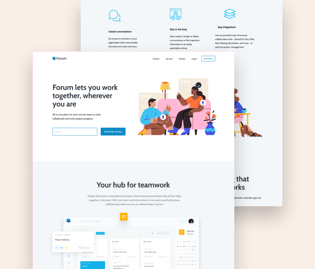 A mockup of a project