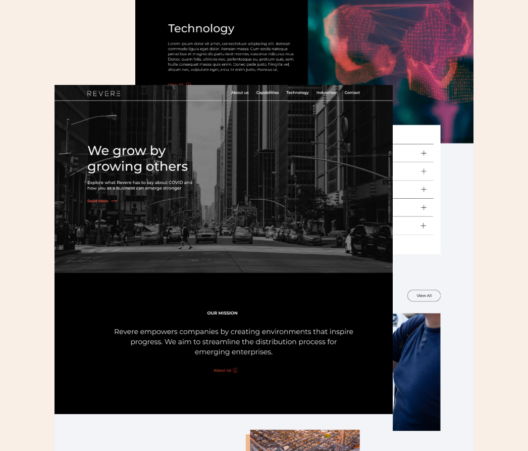 A mockup of a project