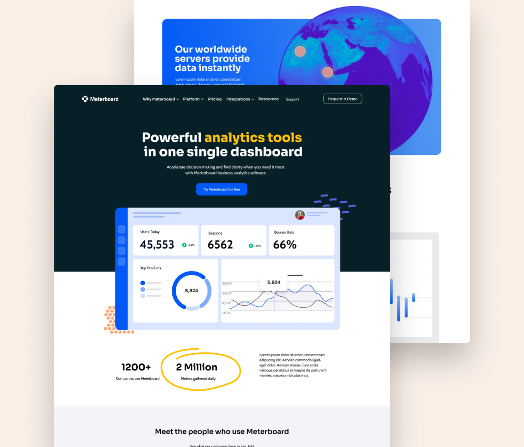 A mockup of a project