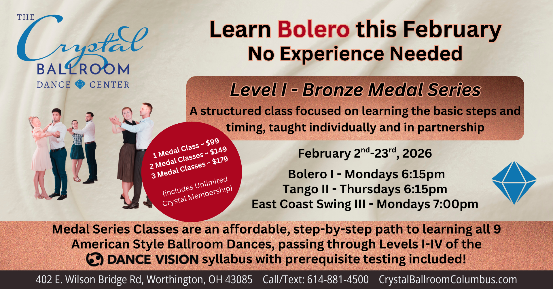 Dance Vision Medal Class: Bolero I - Feb 2nd