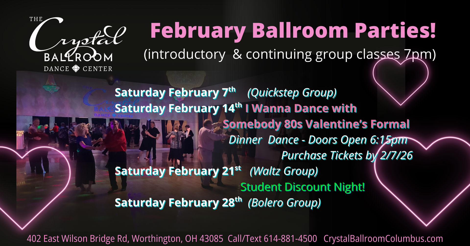 February Weekly Ballroom Dance Parties - Feb 7 Quickstep