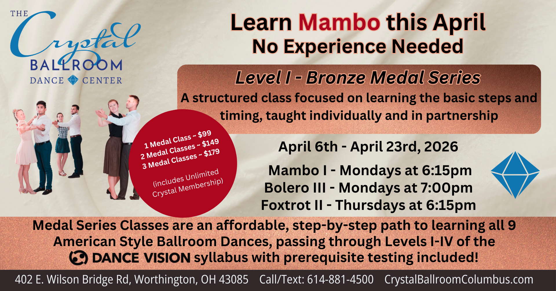 Dance Vision Medal: Mambo I - Apr 6