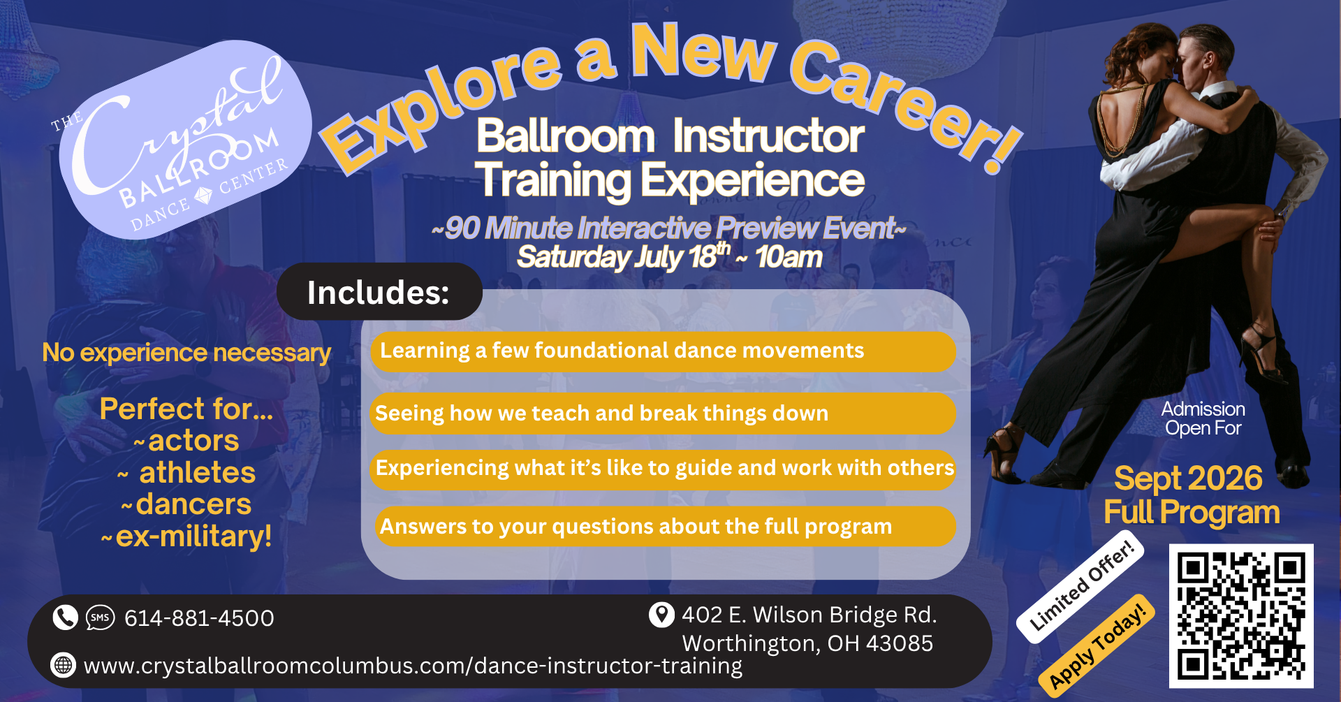 Ballroom Instructor Training Experience - Jul 18