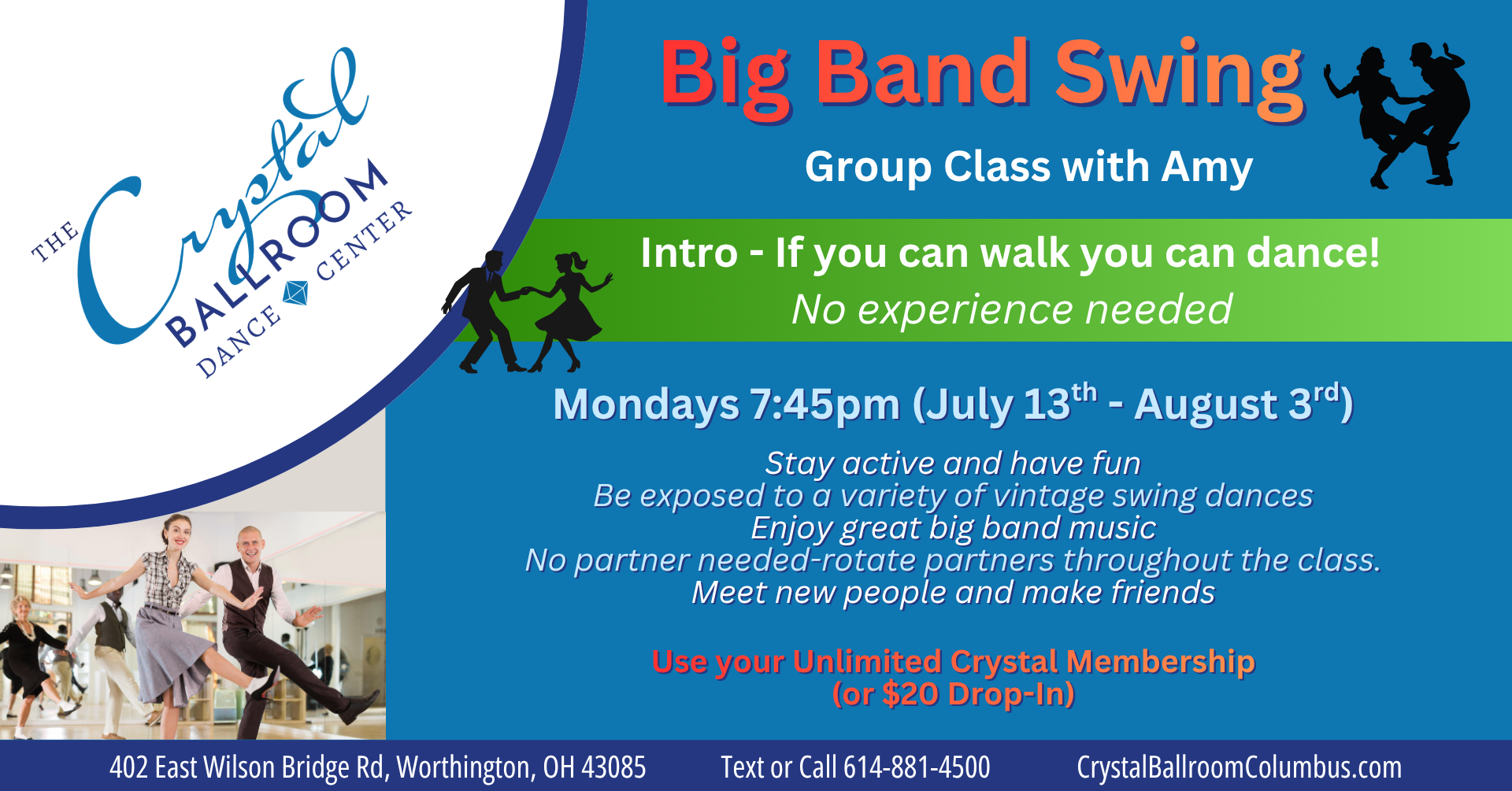 Big Band Swing Group Class with Amy - Jul 13