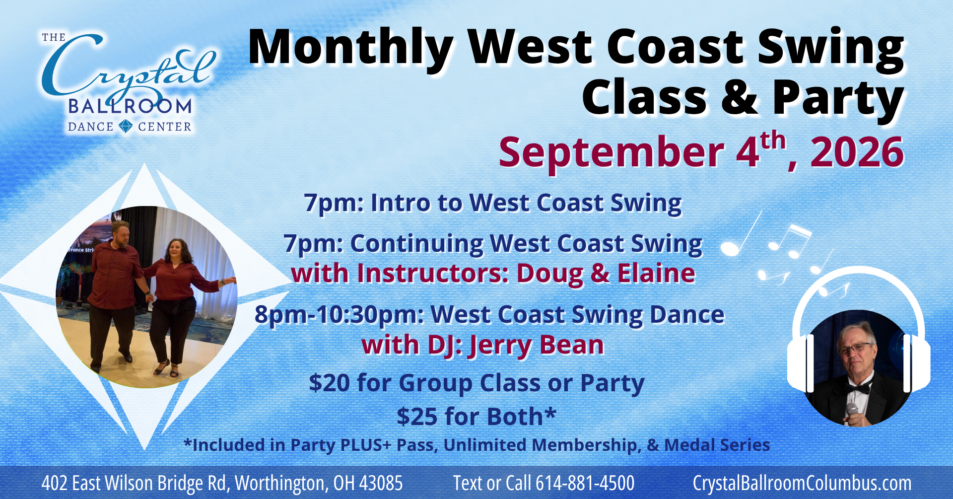 West Coast Swing Class & Party - Sept 4