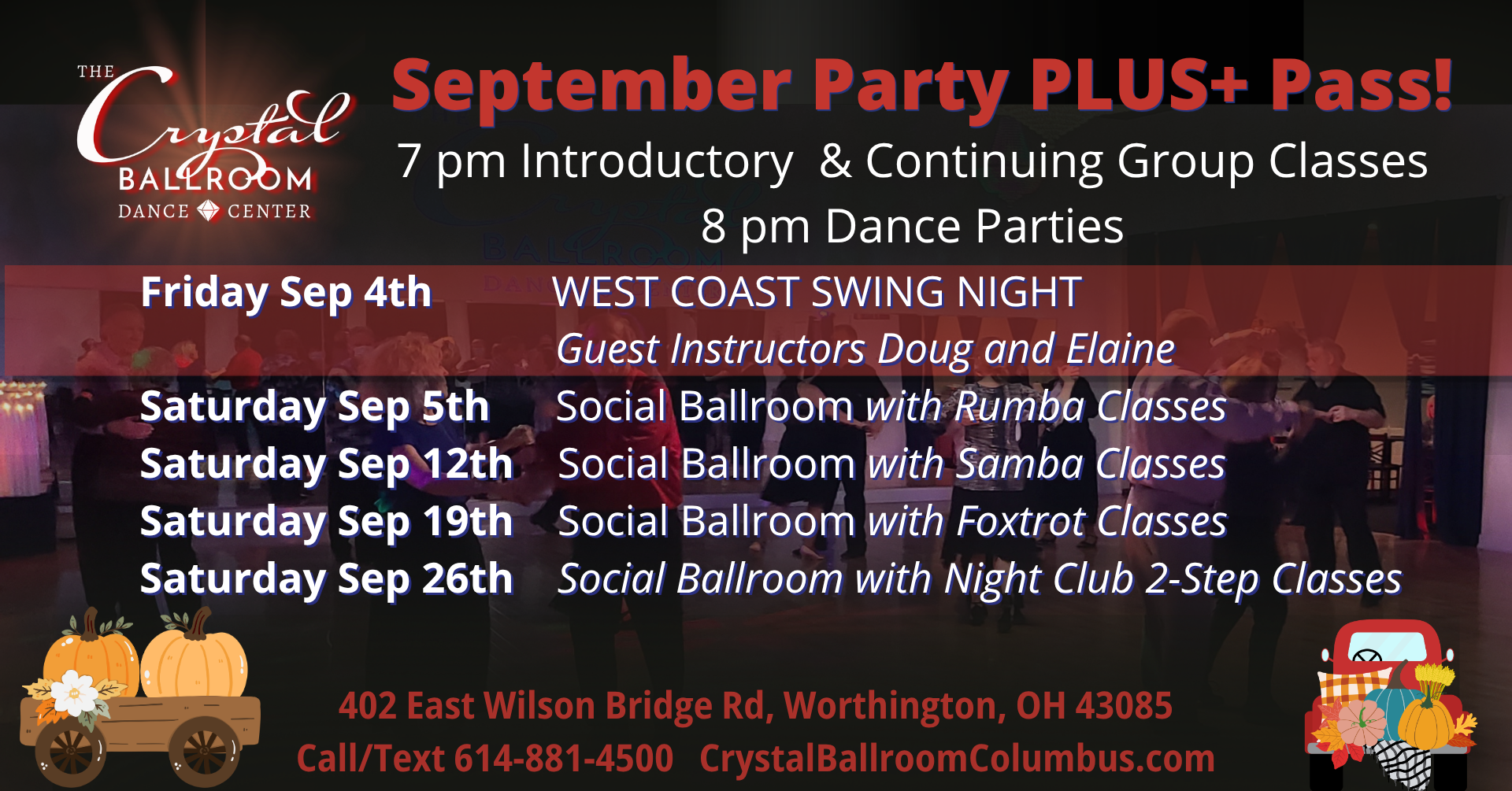 September Ballroom Dance Parties - Sept 26