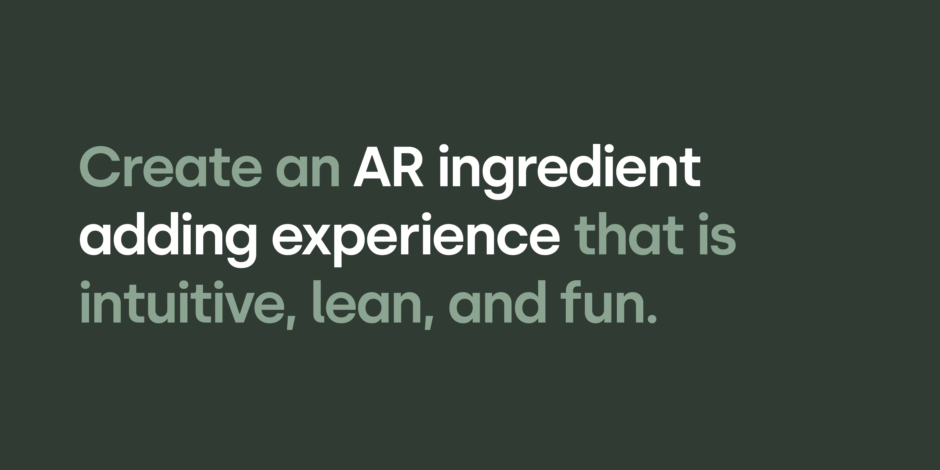 Create an AR ingredient adding experience