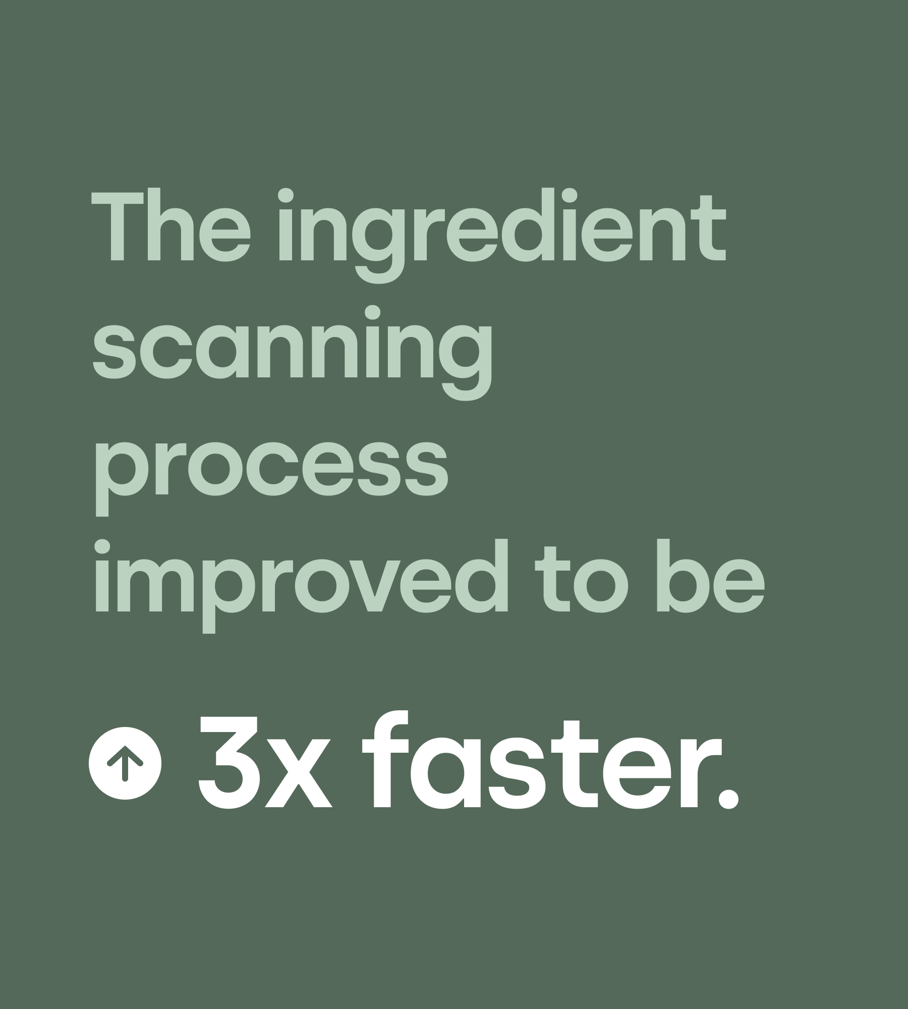 Ingredient scanning process was 3 times faster