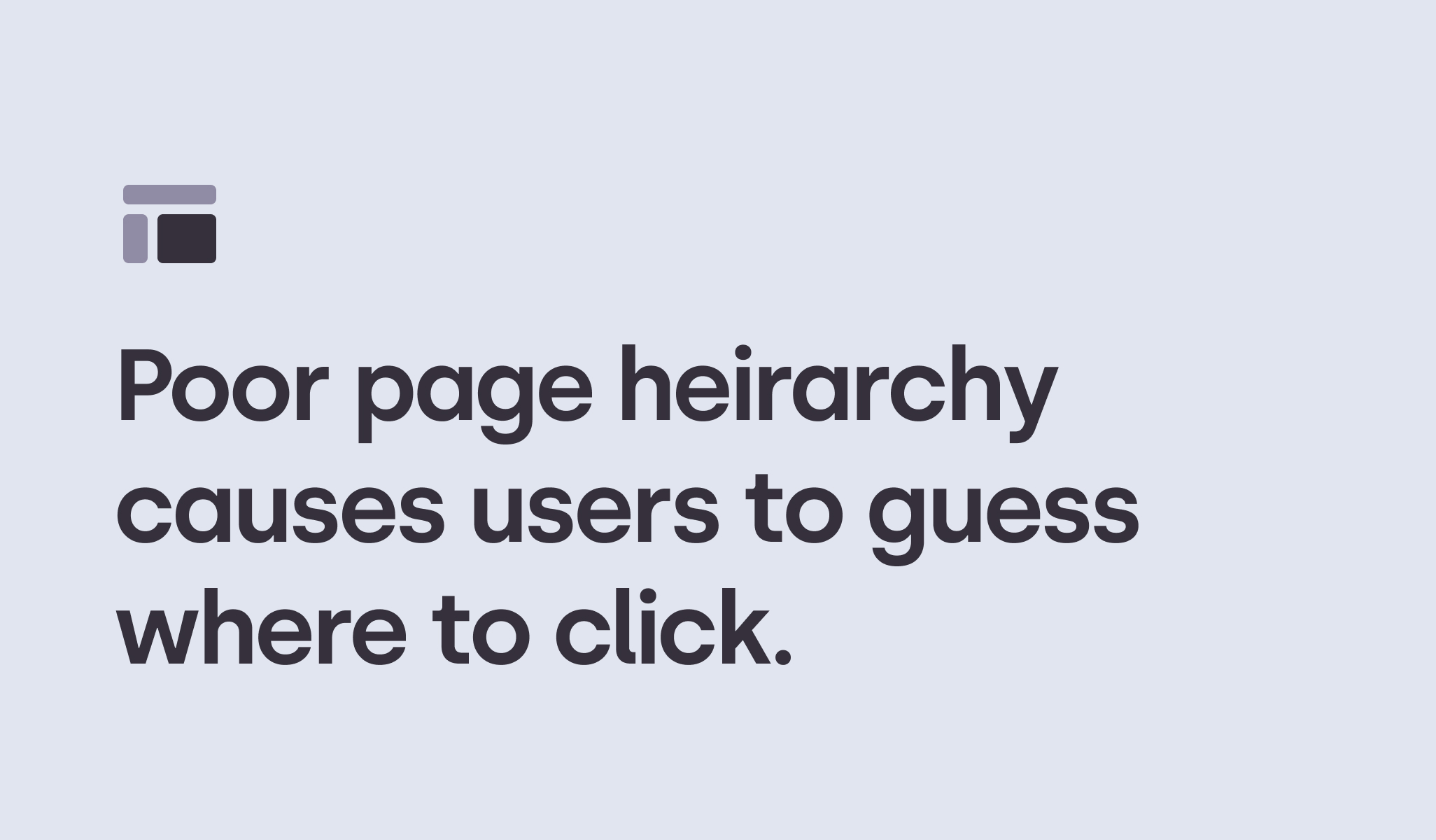 Poor page heirarchy
