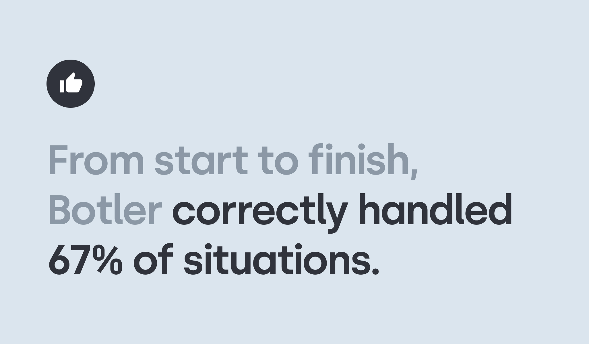 67% of all situations were handled correctly