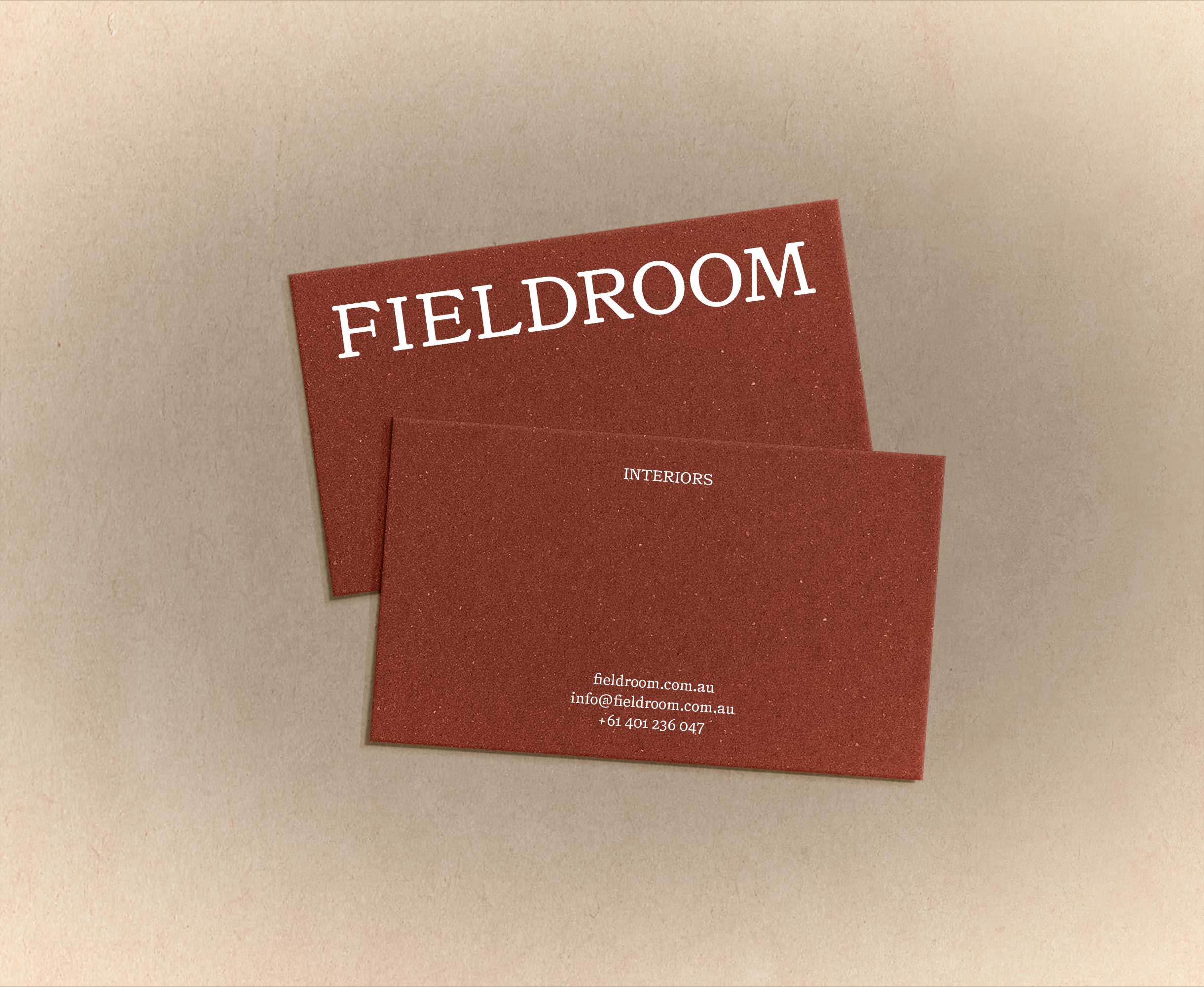 Fieldroom Interior Design brand identity and business card design