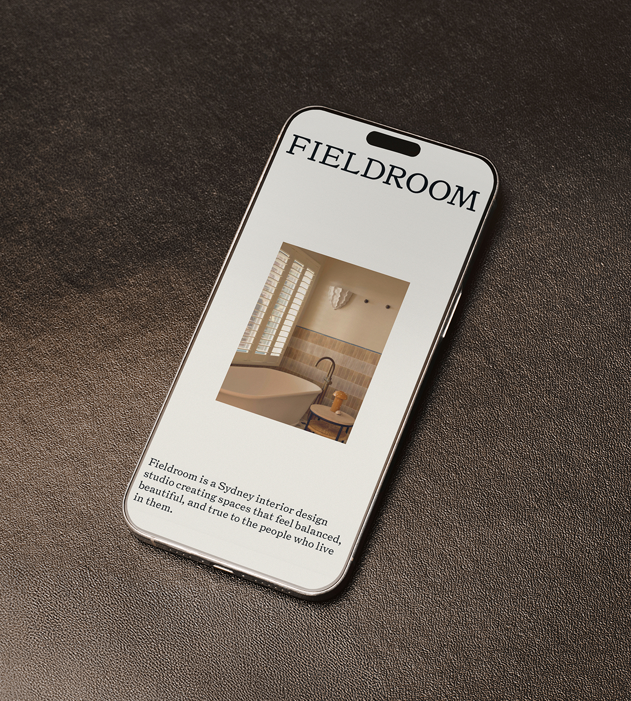 Website design and development for Sydney, Australia interior designer Fieldroom
