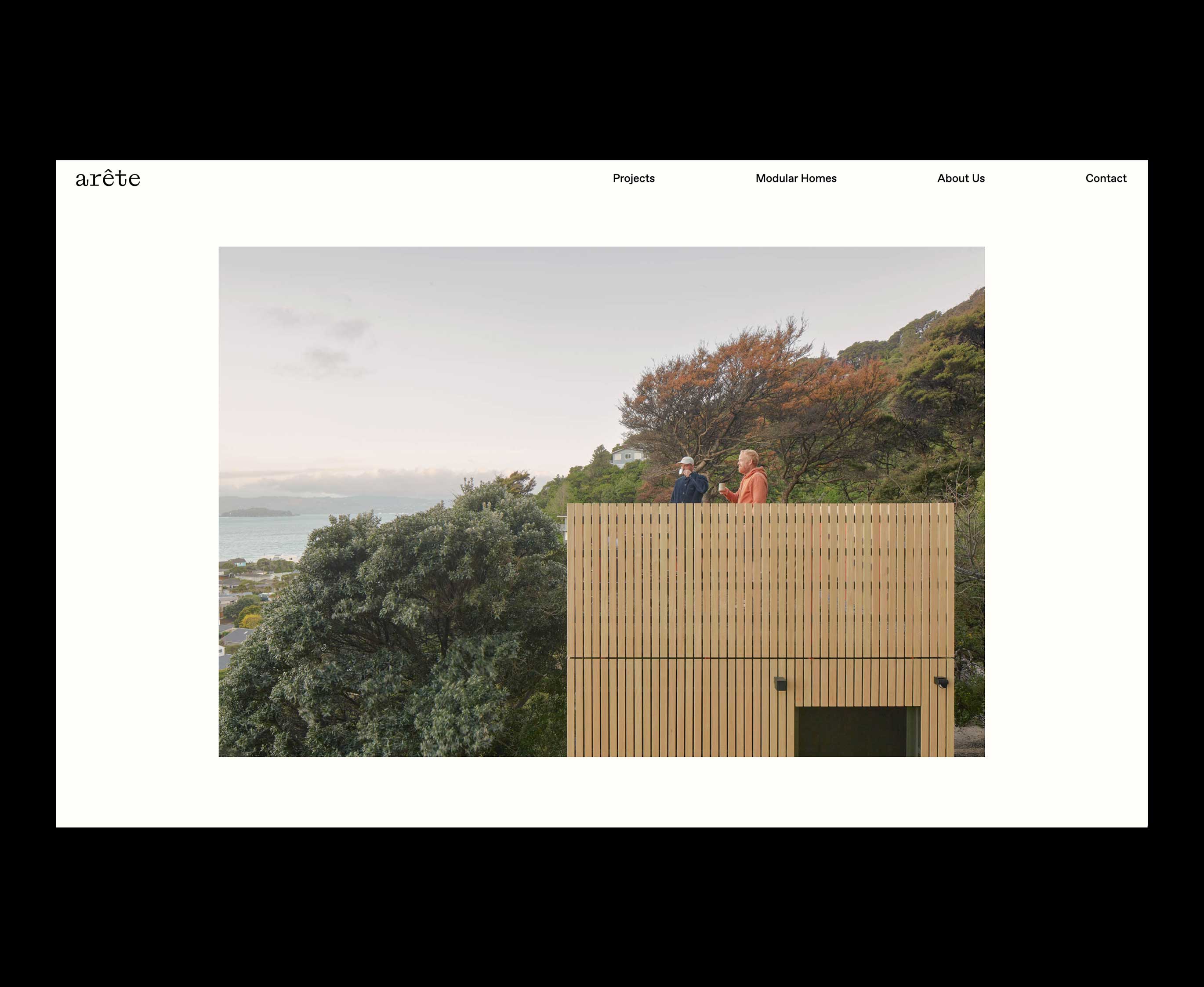 Arête Architects web design on desktop