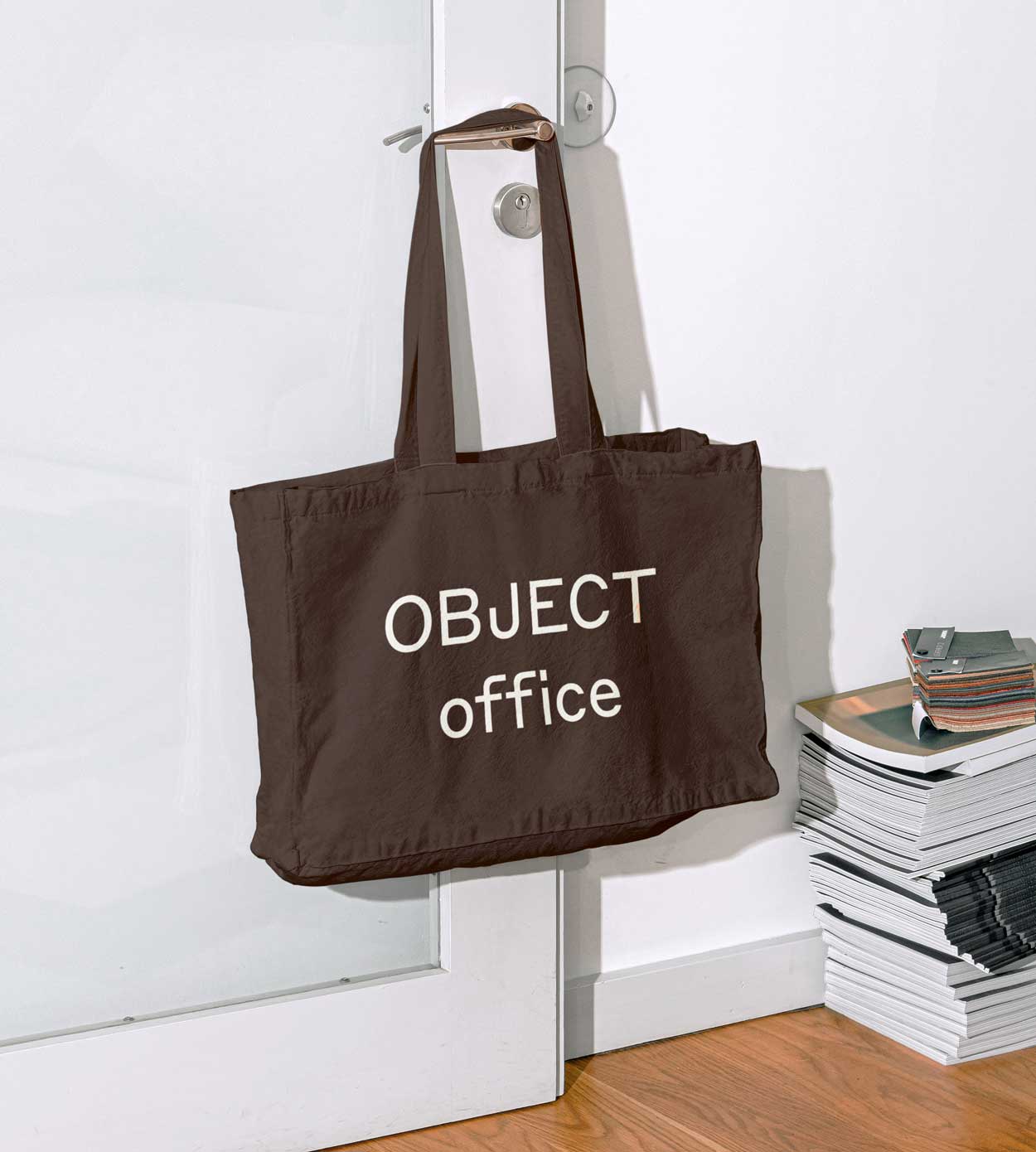 Object Office Architects logo, branding, and tote bag design