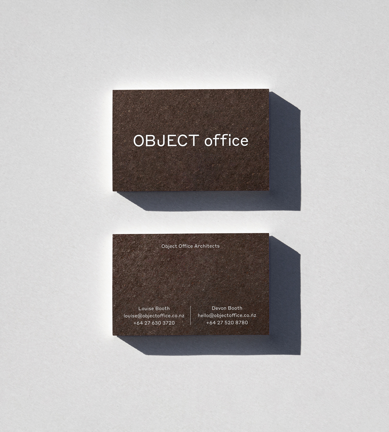 Textured and foiled business card design for an architect