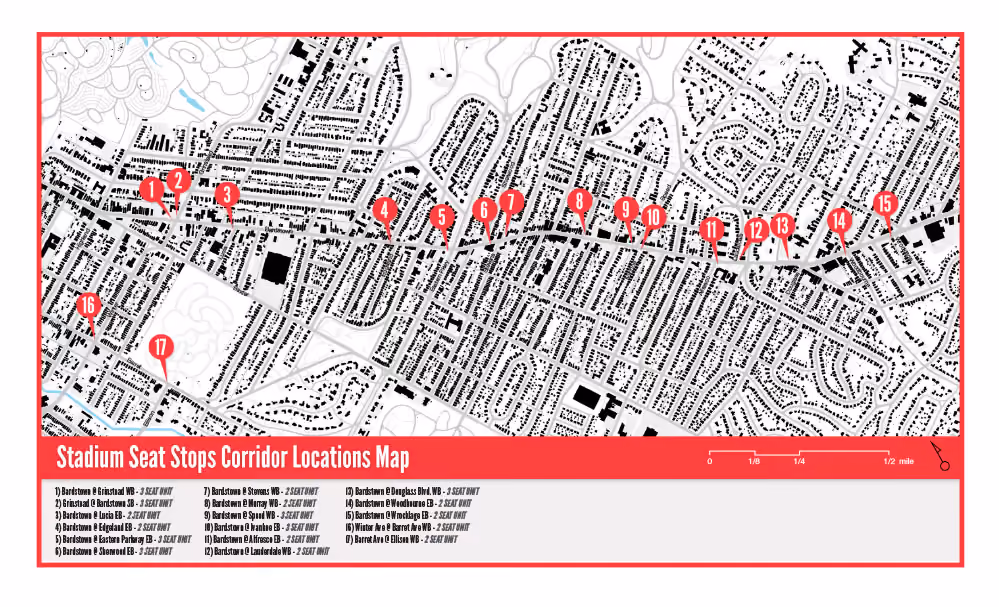 Stadium Seat Stops Corridor Locations Map