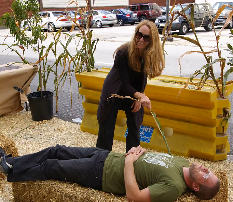 Christine and Patrick at the UDS Park(ing) Day parklet, 2011