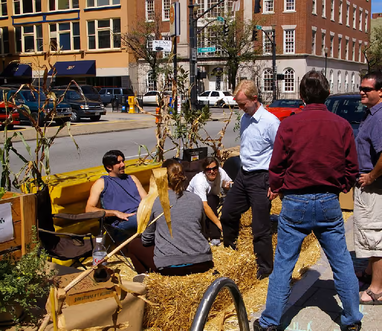 Urbanist friends enjoying the UDS Park(ing) Day parklet in 2011