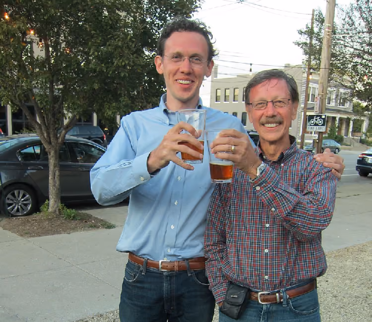 Brandon and Al Klayko celebrating a successful Park(ing) Day event