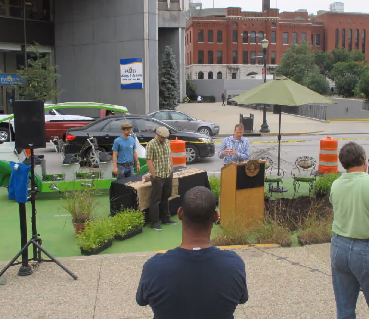 2013 Park(ing) Week before the press conference at Metro Hall