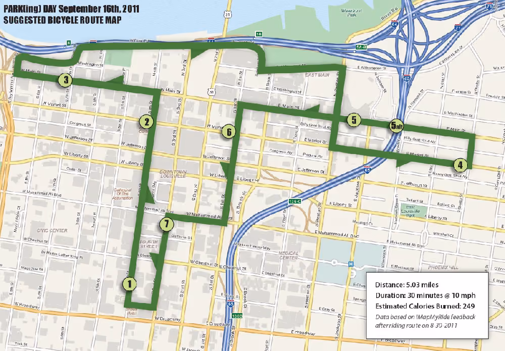 2011 Park(ing) Day Bicycle Route Map
