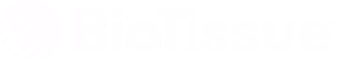 Logo of BioTissue featuring stylized interconnected shapes forming a symmetrical design.