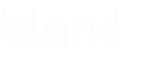 Word 'Island' in lowercase white letters on a black background.