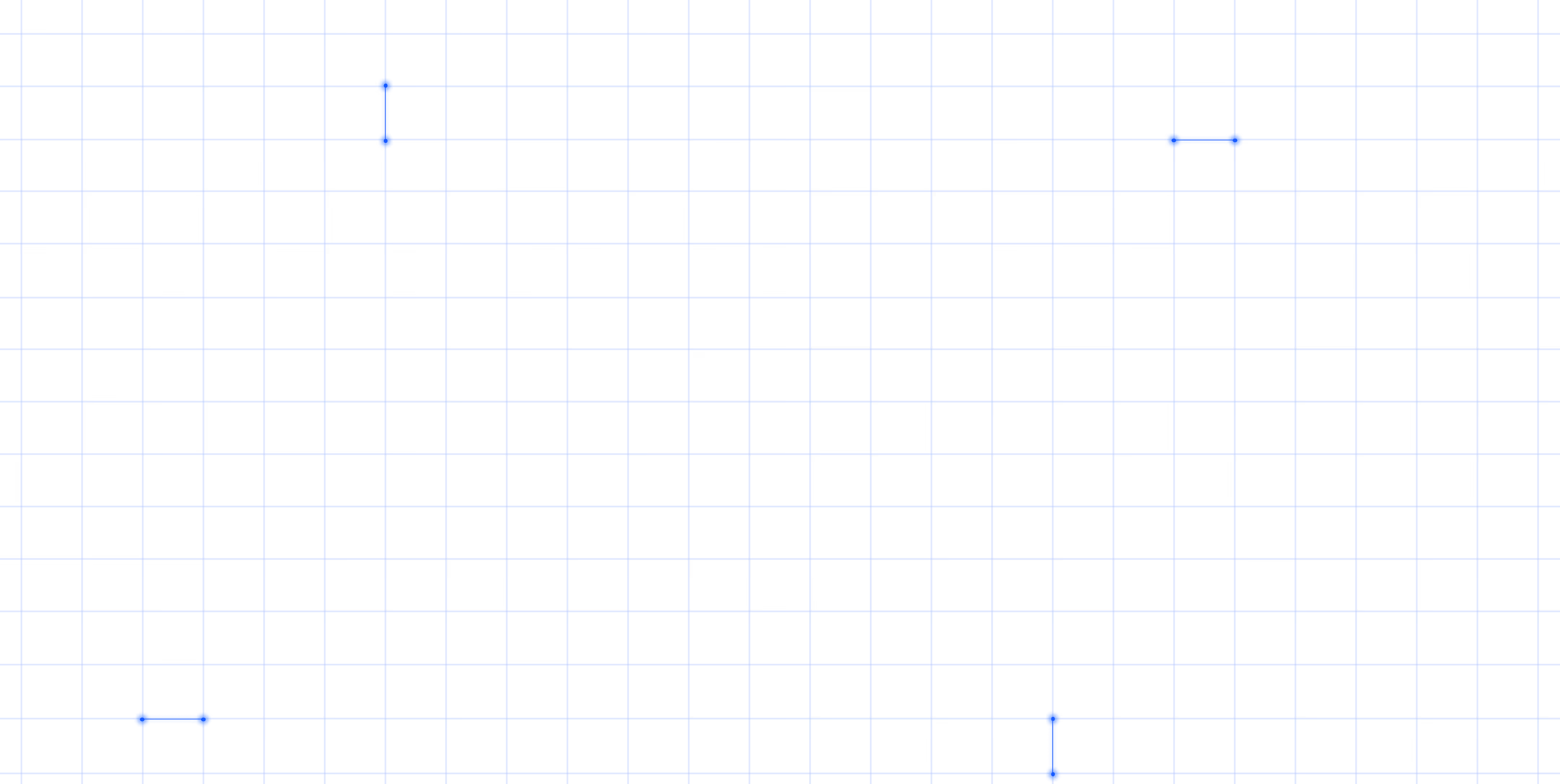 Black background with a light blue grid and four blue measurement markers at different positions.