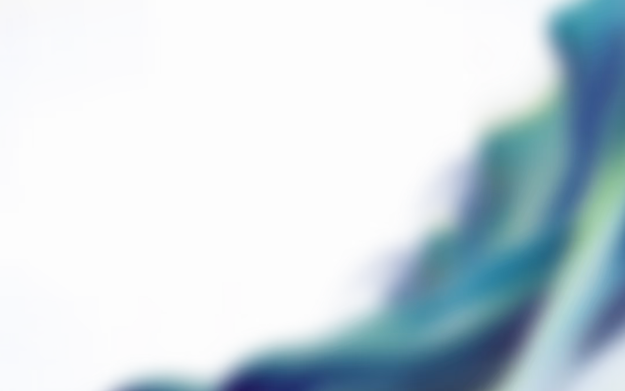 Abstract flowing wave pattern with shades of blue, green, and black background.