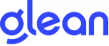 Glean company logo in blue lowercase letters with a stylized design.