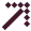 Pink arrow made of dots pointing diagonally up and right on a white background.