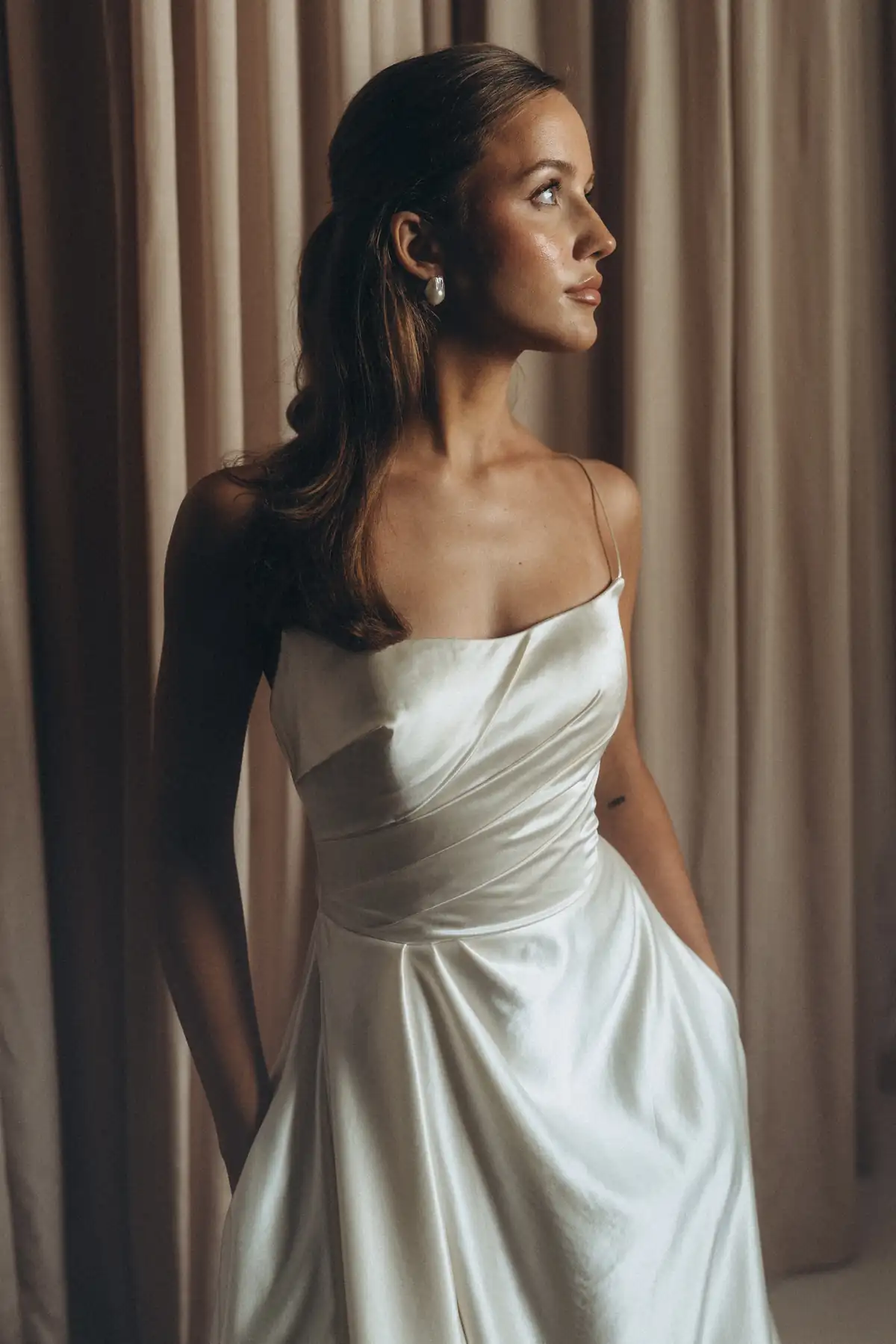 Bridalstory silk Edition iris Kleid a Linie corsage Seide rückenfrei