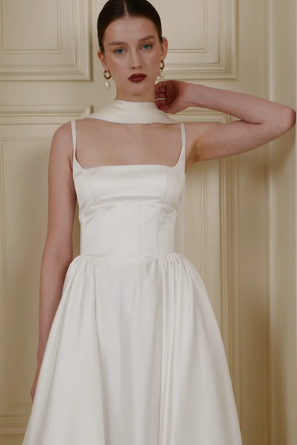 a linie hochzeitskleid quadratischer ausschnitt corsage baskische taille