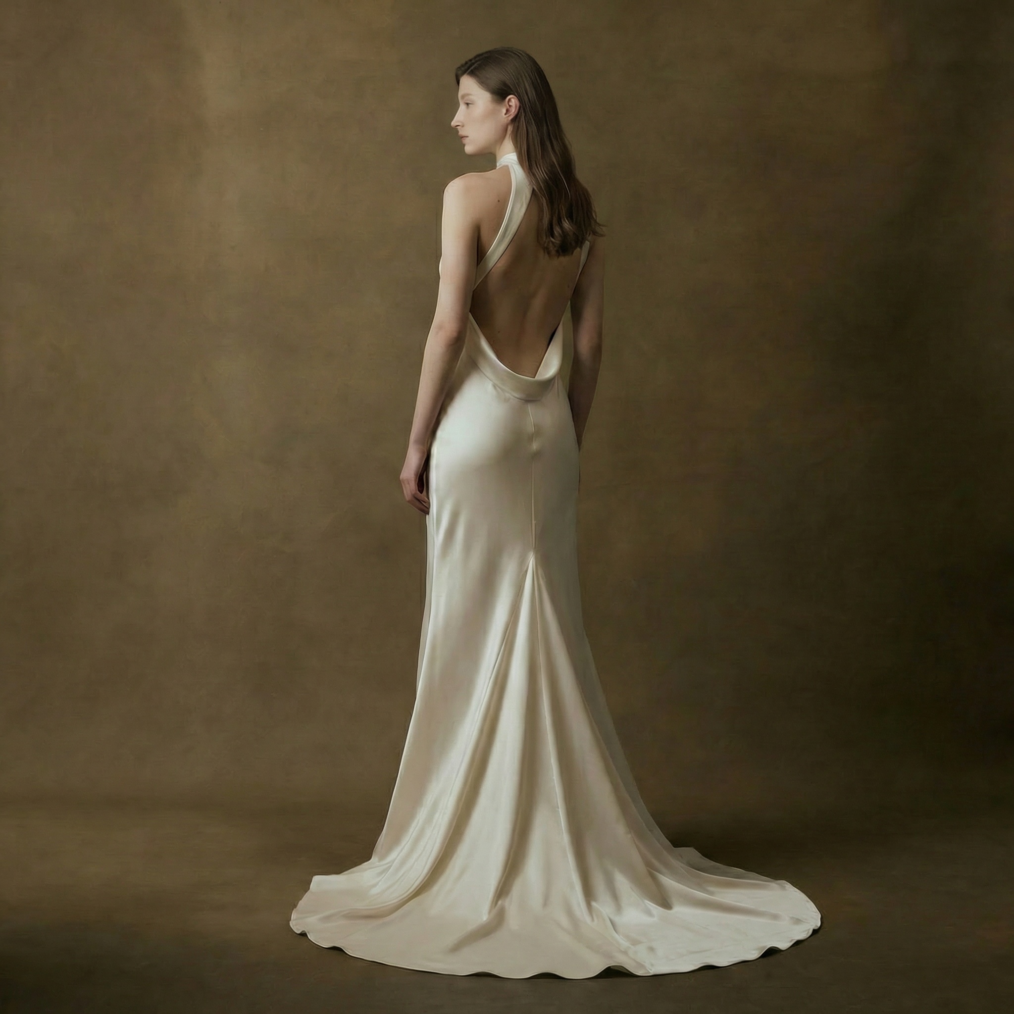 Bridalstory Silk Edition Lyra bias cut Seide Wassserfall Uboot halterneck