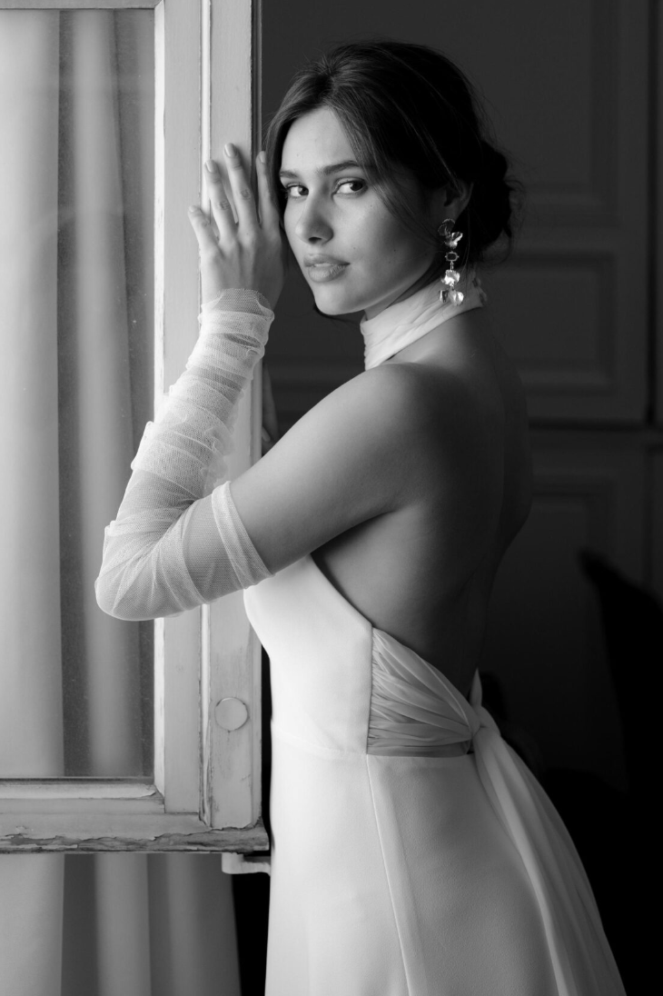 wedding dress french halterneck