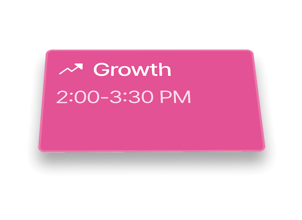 time slot card on calendar