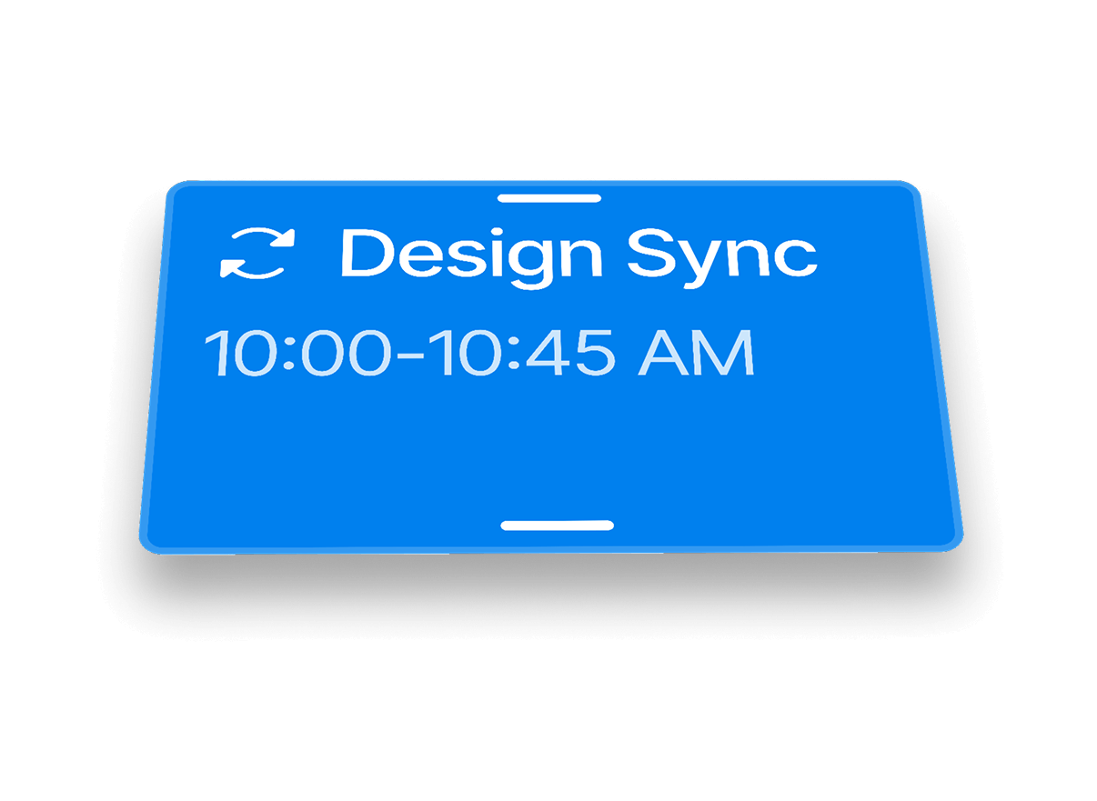 time slot card on calendar