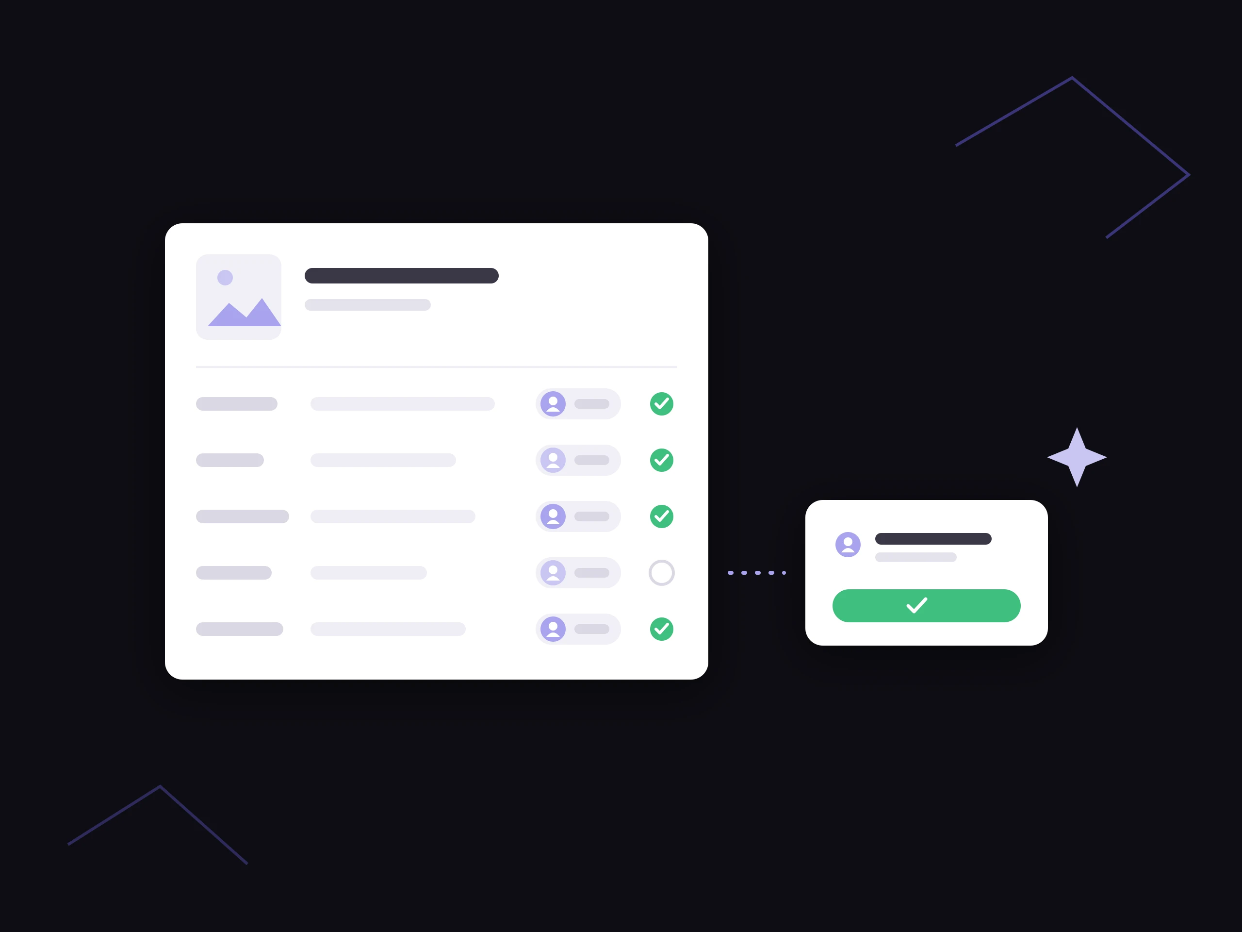 A product record with an owner on each field, and an approval card for the one field still waiting on sign-off