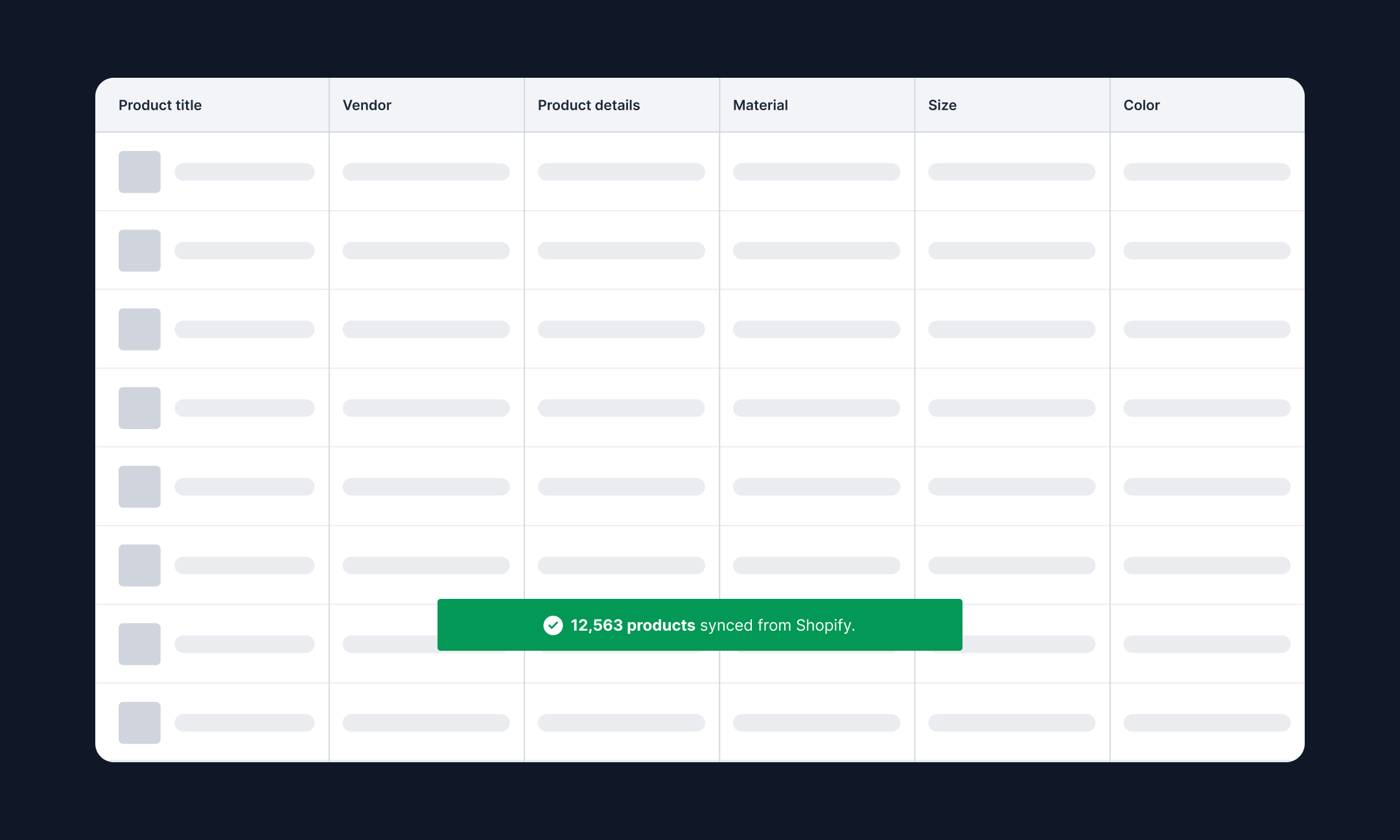 Products synced from Shopify into Hypotenuse AI