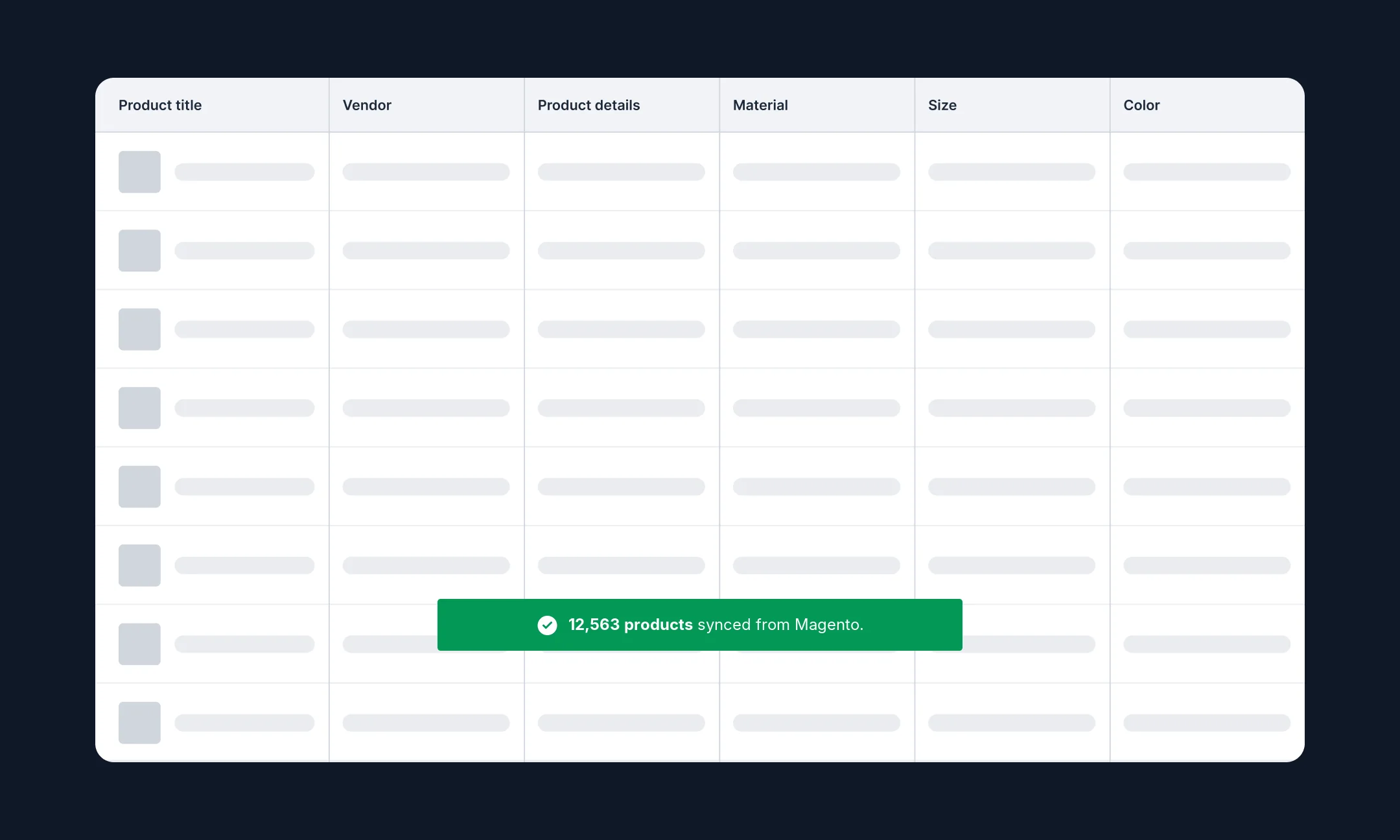 Products synced from Magento into Hypotenuse AI